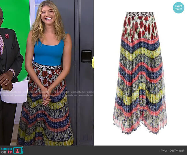 Alice + Olivia Katz Pleated Skirt worn by Katie Sands Bochner on Today