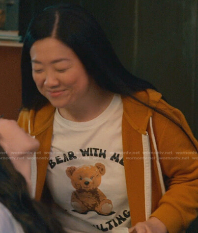 Alice’s Bear with Me print tee on Good Trouble