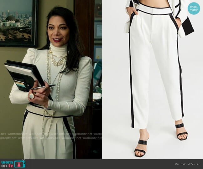 Alice + Olivia Esta Pleat Pants worn by Nikki Ramos (Ginger Gonzaga) on She-Hulk Attorney at Law