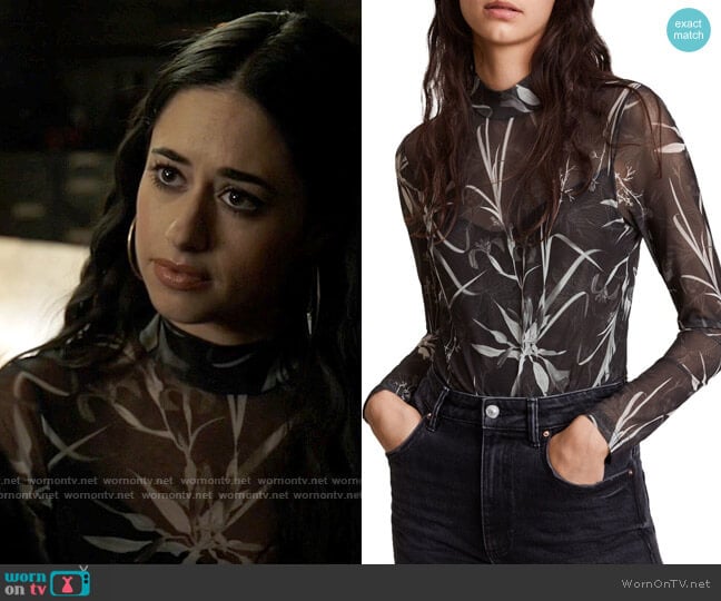 All Saints Rutland Elia Bodysuit worn by Liz Ortecho (Jeanine Mason) on Roswell New Mexico