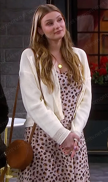 Allie’s pink leopard print dress on Days of our Lives