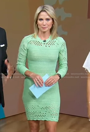 Amy’s green knit mini dress on Good Morning America