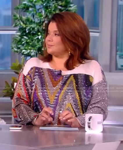 Ana’s sequin zig-zag sweater on The View