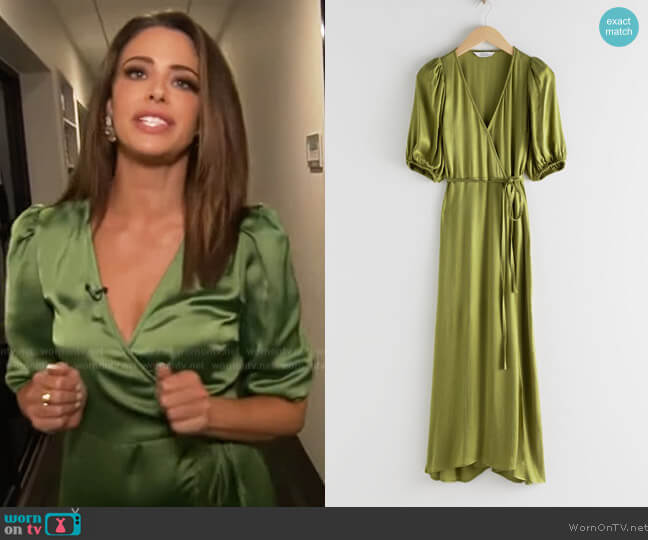 & Other Stories Puff Sleeve Maxi Wrap Dress worn by Jennifer Lahmer on Extra