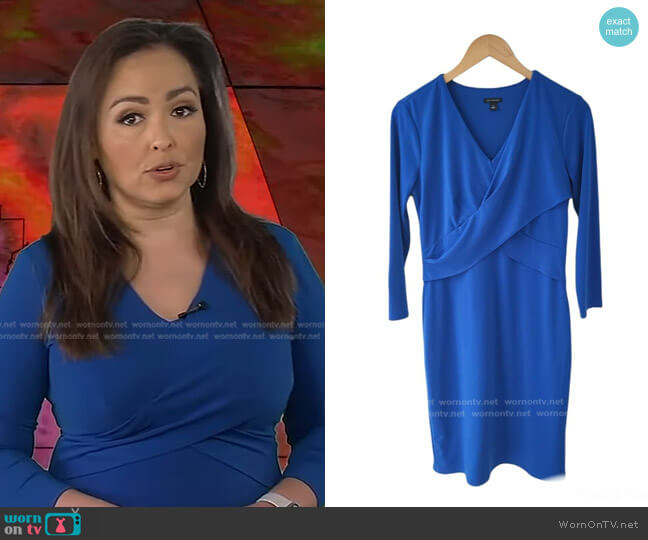 Ann Taylor Faux Wrap Jersey Dress worn by Iris Hermosillo on Good Morning America