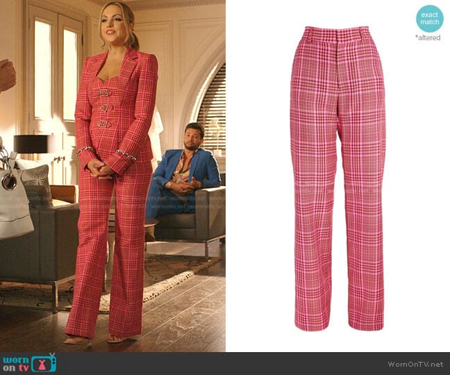 Area Crystal Slit Pant worn by Fallon Carrington (Elizabeth Gillies) on Dynasty