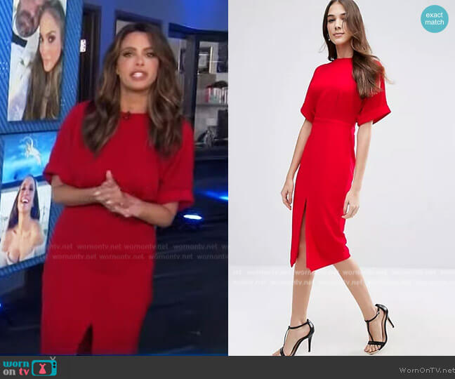 ASOS Wiggle midi dress with Split Front worn by Jennifer Lahmer on Extra