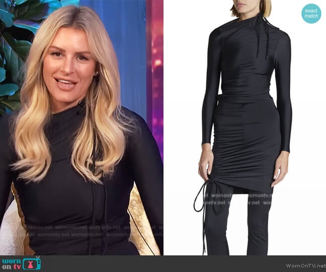 Asymmetric Ruched Mini Dress by Balenciaga worn by Morgan Stewart on E! News