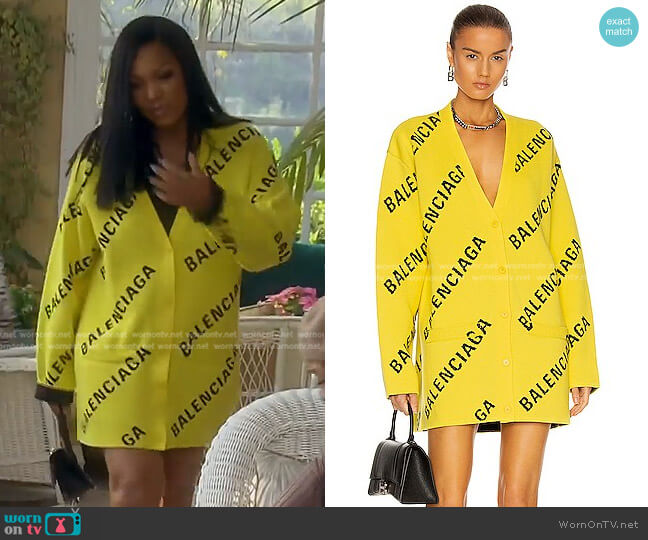 Balenciaga Long Sleeve Cardigan worn by Garcelle Beauvais on The Real Housewives of Beverly Hills