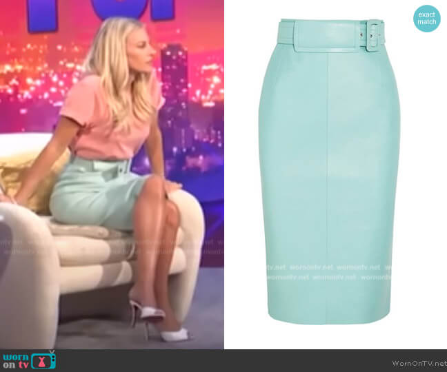 Balenciaga Belted Pencil Skirt worn by Morgan Stewart on E! News