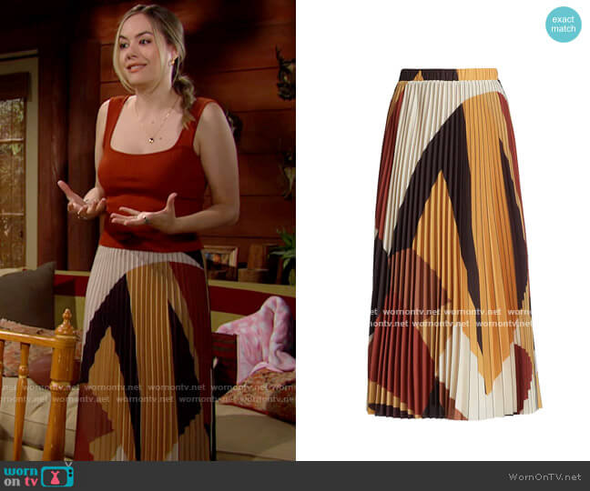 ba&sh Donie Skirt worn by Hope Logan (Annika Noelle) on The Bold and the Beautiful