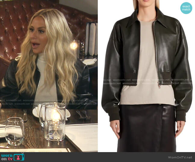 Bottega Veneta Crop Leather Jacket worn by Dorit Kemsley on The Real Housewives of Beverly Hills