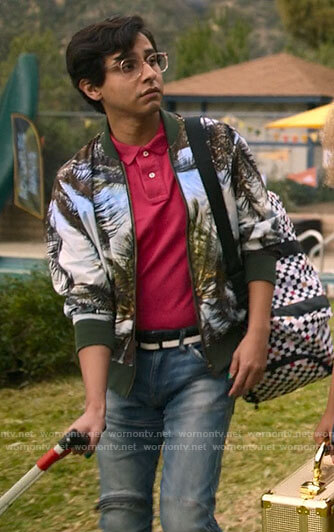 Carlos’s palm print bomber jacket on High School Musical The Musical The Series
