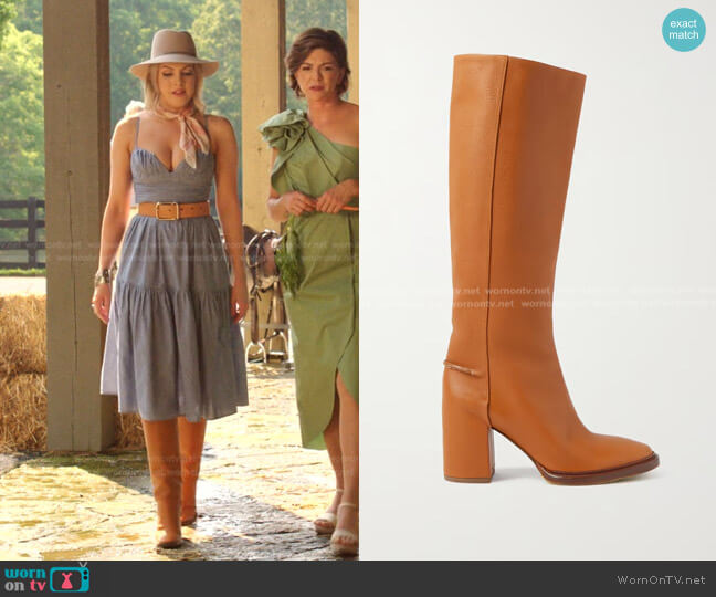 Chloe Edith Leather Knee Boots worn by Fallon Carrington (Elizabeth Gillies) on Dynasty