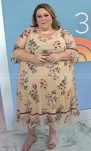 Chrissy Metz's beige floral dress on Today