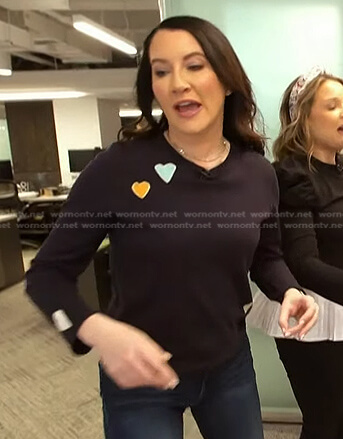 Clea Shearer’s navy heart sweater on Today