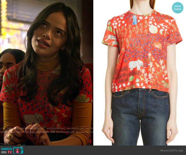 Dauphinette Jane Fever Dream Print T-Shirt worn by Minnie 'Mouse' Honrada (Malia Pyles) on Pretty Little Liars Original Sin