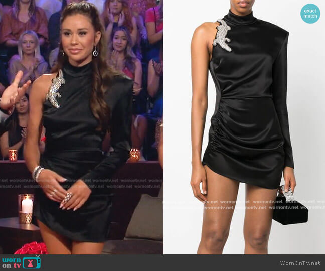 David Koma Crystal-Embroidered Asymmetric Mini Dress worn by Gabriela Windey on The Bachelorette