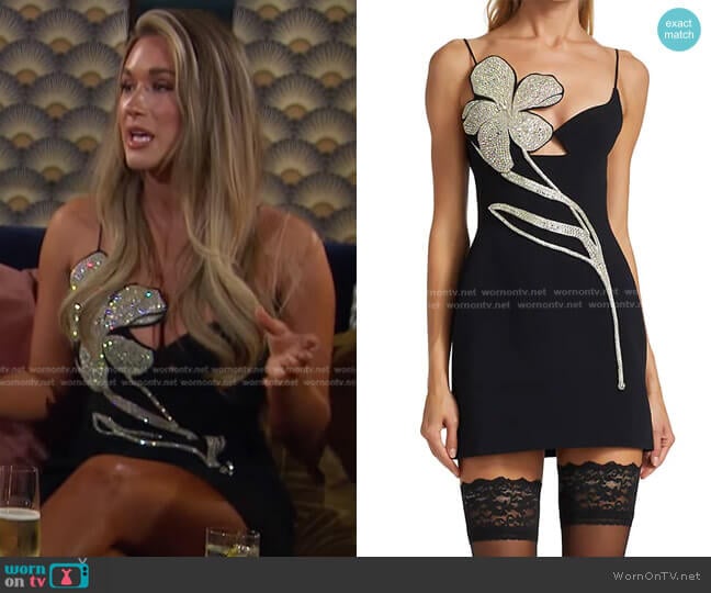 David Koma Floral Appliqué Cutout Minidress worn by Rachel Recchia on The Bachelorette