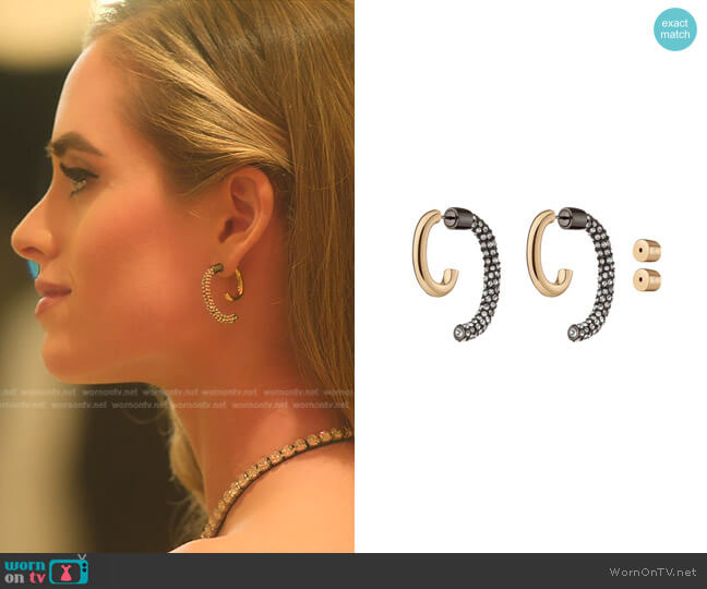 Demarson Convertible Pave Luna Earrings worn by Alexandra Jarvis (Alexandra Jarvis) on Selling the OC