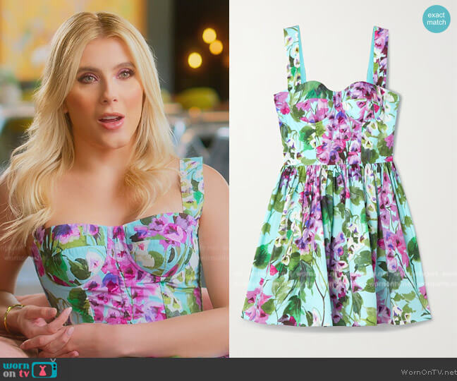 Floral-print cotton-poplin mini dress by Dolce & Gabbana worn by Alexandra Rose (Alexandra Rose) on Selling the OC