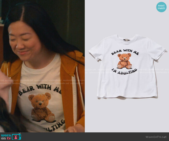 Forever 21 Organically Grown Cotton Bear Tee worn by Alice Kwan (Sherry Cola) on Good Trouble