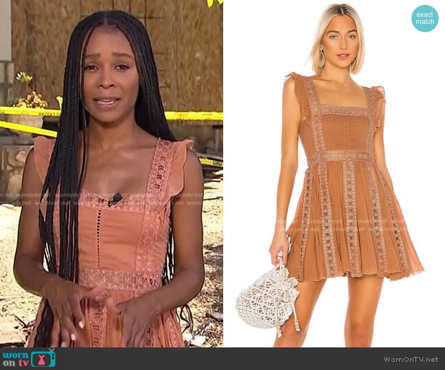 Free People Verona Dress worn by Zuri Hall on Access Hollywood