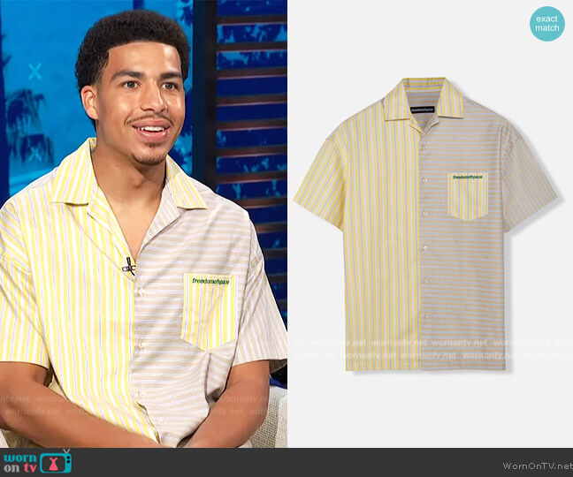 Freedom of Space Striped Short Sleeve Shirt worn by Marcus Scribner on E! News