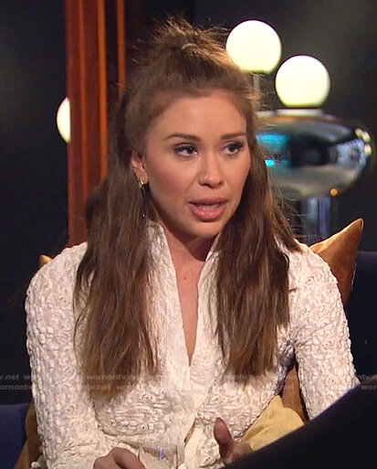 Gabby’s ivory textured blouse on The Bachelorette