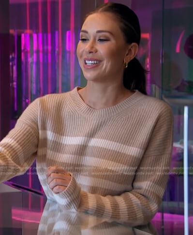 Gabby’s beige striped sweater on The Bachelorette