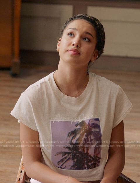 Gina's palm tree graphic tee on High School Musical The Musical The Series