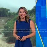 Ginger’s blue and pink colorblock dress on Good Morning America