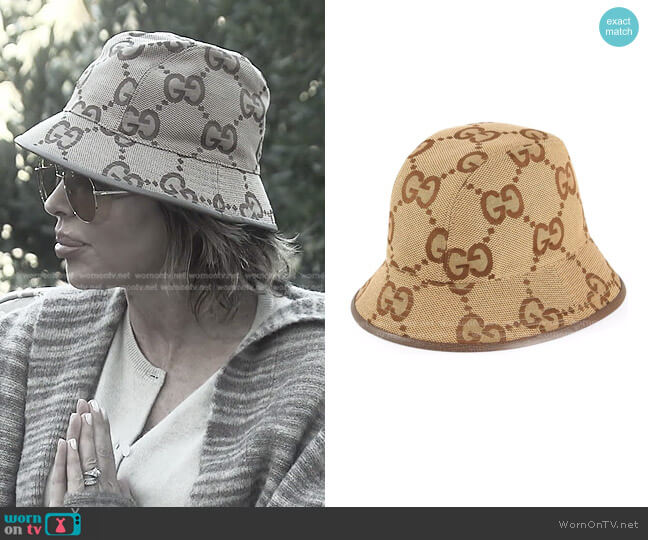 Gucci GG Supreme Bucket Hat worn by Lisa Rinna on The Real Housewives of Beverly Hills