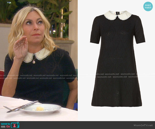 Gucci Sequinned-Collar Wool Mini Dress worn by Sutton Stracke on The Real Housewives of Beverly Hills