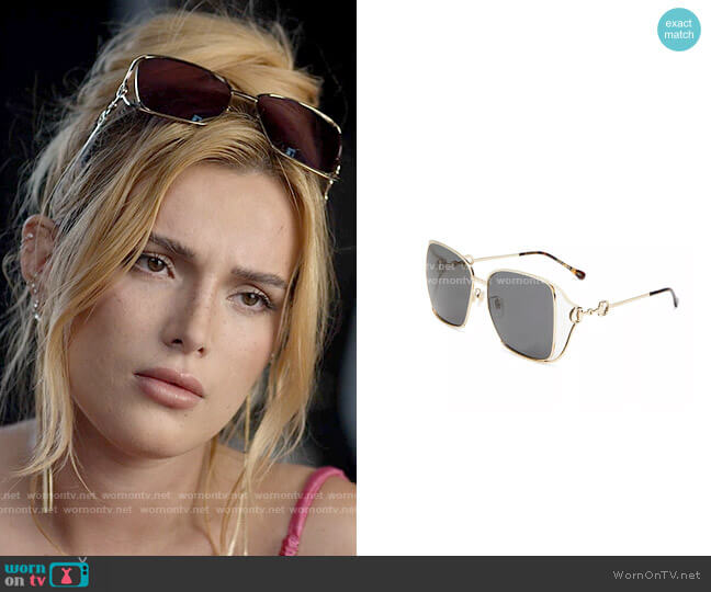 Gucci Square Horsebit Sunglasses worn by Marci (Bella Thorne) on American Horror Stories