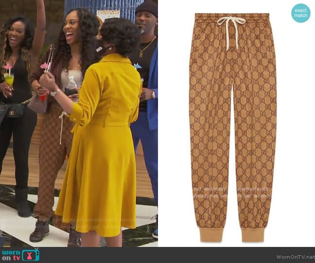 Gucci GG technical jersey jogging pant worn by Sanya Richards-Ross on The Real Housewives of Atlanta