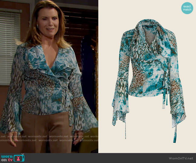 Guess Willow Blouse worn by Sheila Carter (Kimberlin Brown) on The Bold and the Beautiful