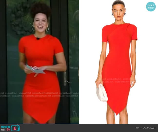 Helmut Lang Casual Twist Dress worn by Megan Ryte on Good Morning America