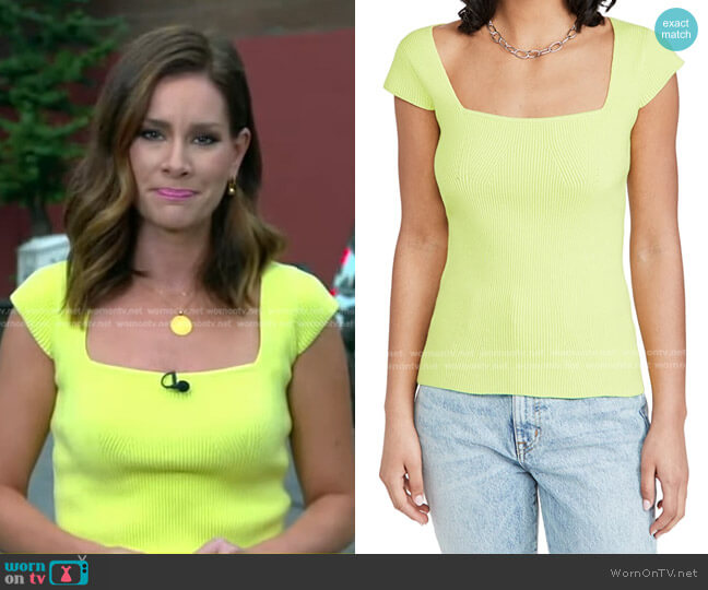 Helmut Lang Contour Top worn by Rebecca Jarvis on Good Morning America