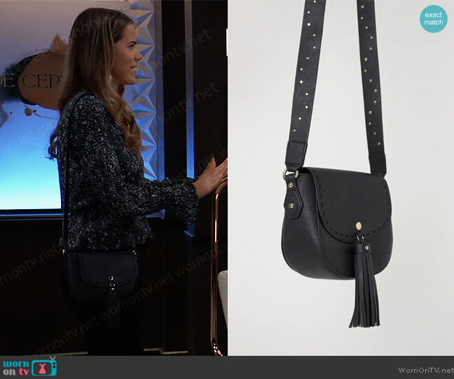 H&M Small Shoulder Bag with Tassel worn by Sasha Gilmore (Sofia Mattsson) on General Hospital