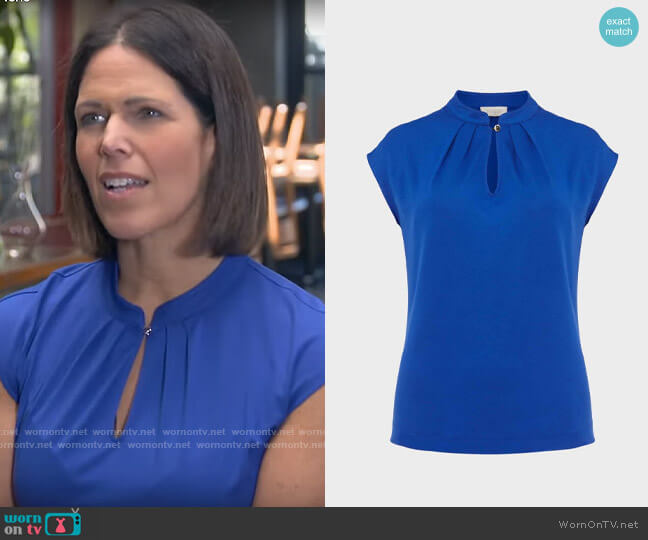 Hobbs Maeve Button Neck Top worn by Dana Jacobson on CBS Mornings