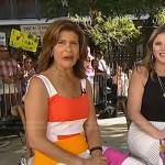 Hoda’s colorblock tie waist dress on Today