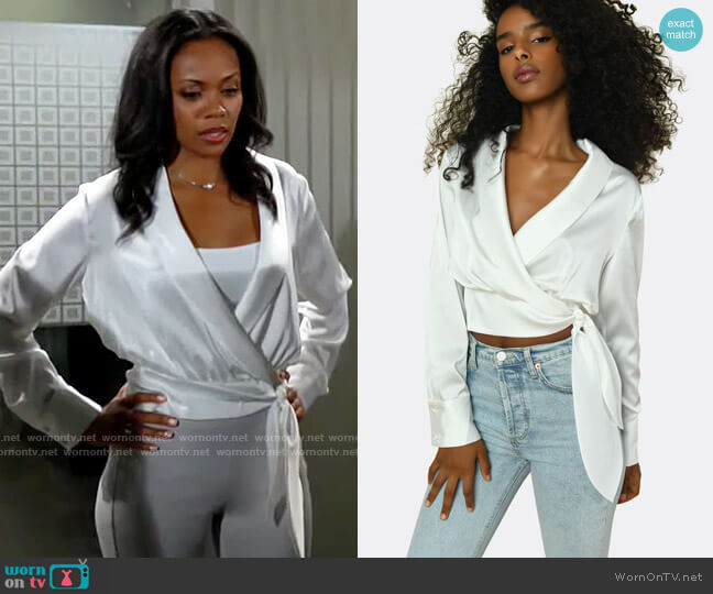 Hutch Nyla Top worn by Amanda Sinclair (Mishael Morgan) on The Young and the Restless