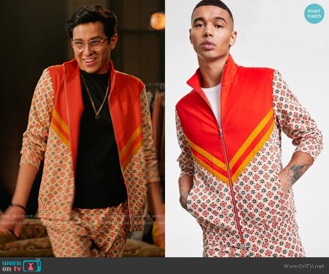 INC International Concepts Floral Medallion Print Jacket worn by Carlos Rodriguez (Frankie A. Rodriguez) on High School Musical The Musical The Series