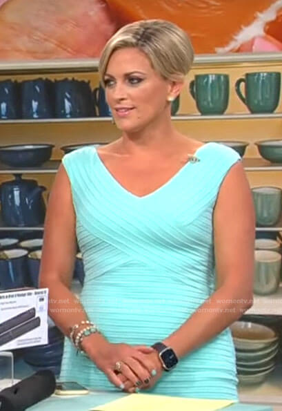 Jamie Yuccas’s mint green ribbed dress on CBS Mornings