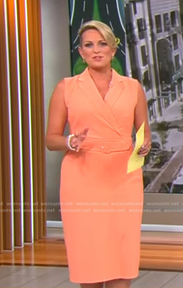 Jamie Yuccas’s orange belted dress on CBS Mornings