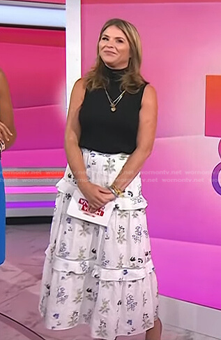 Jenna's white floral tiered skirt on Today