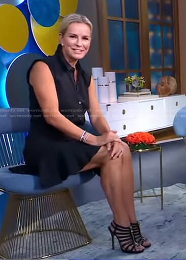Jennifer’s black sleeveless shirtdress on Good Morning America