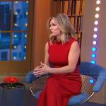 Jennifer’s red mock neck sleeveless dress on Good Morning America