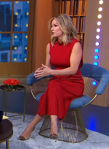 WornOnTV: Jennifer’s red mock neck sleeveless dress on Good Morning ...